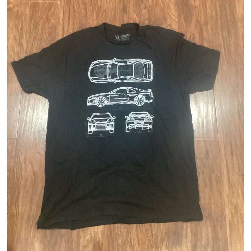 Tuner Cult Official Skyline GTR Multiple Angle Graphic Men's Black T-Shirt XL